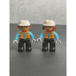 Duplo Construction Women and Man Workers Figures Set Of 2